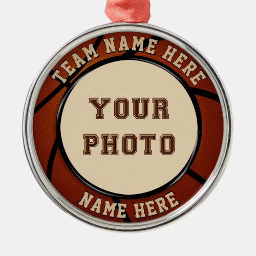 Your PHOTO and TEXT Basketball Ornaments