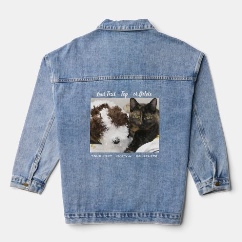 YOUR PHOTO and TEXT Blue Denim Jacket