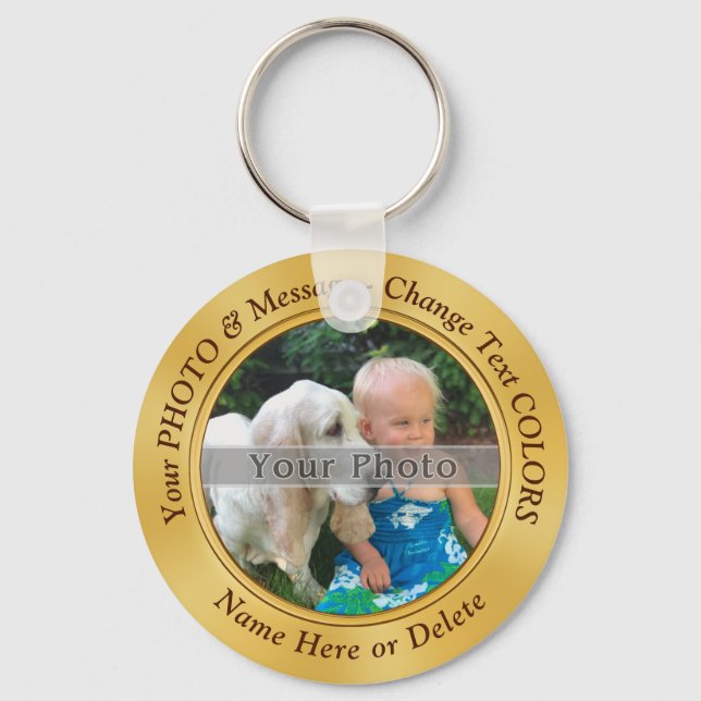 Your PHOTO and TEXT Custom Keychains in Bulk (Front)