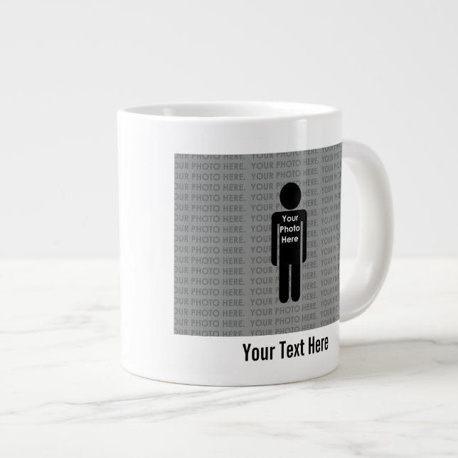 Your Photo and Text Here Custom Jumbo Mug (Front Right)