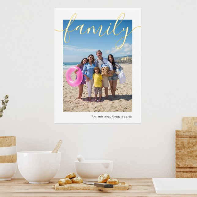 Your Photo and Text Personalized Family Typography Foil Prints (In Situ (Kitchen))