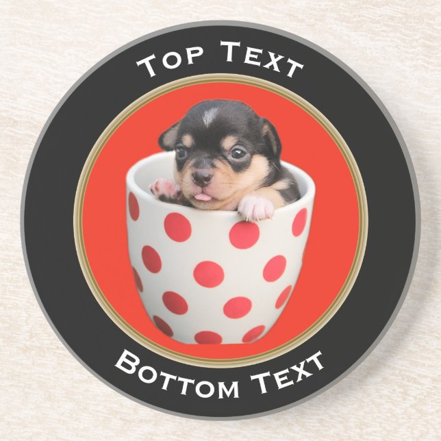 Your Photo and Text Personalized Round Frame Coaster (Front)