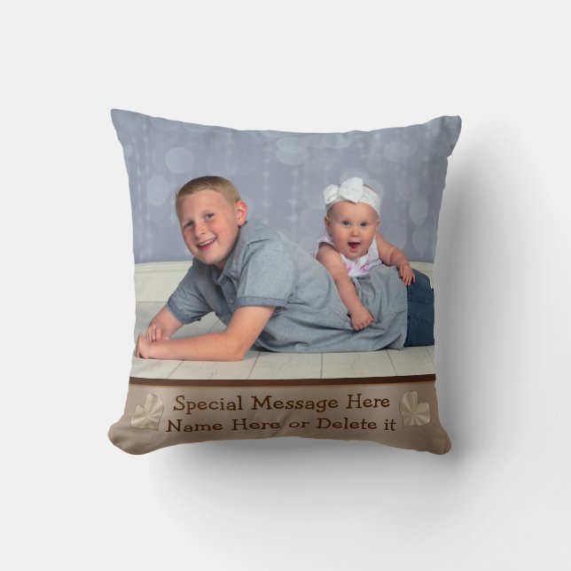 Your PHOTO and TEXT Personalized Throw Pillows (Front)