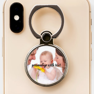 Your Photo and Text Phone Ring Stand