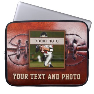 Your PHOTO and TEXT Vintage Football Case, Laptop