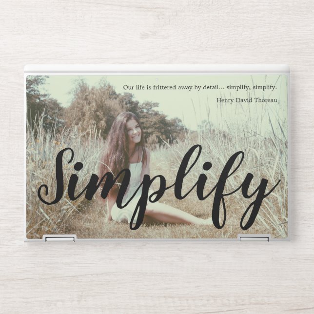 Your Photo and Typography Quote HP Laptop Skin (Front)