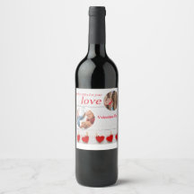 Your Photo and Your Text Wine label Bottle