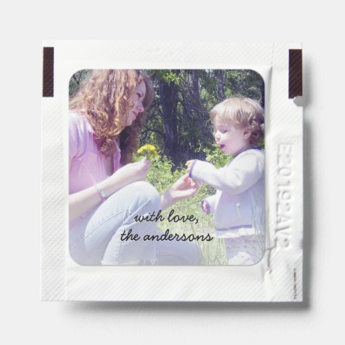 Your Photo Any Occasion Light Overlay Black Text Hand Sanitizer Packet