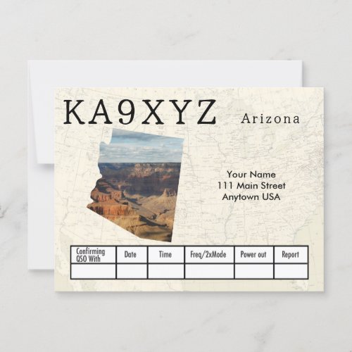 Your Photo Arizona Shaped Cutout Custom QSL Postcard
