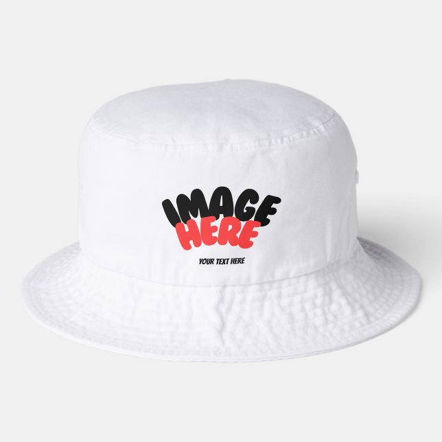 Your Photo Art or Logo and Text Personalized Bucket Hat (Front)