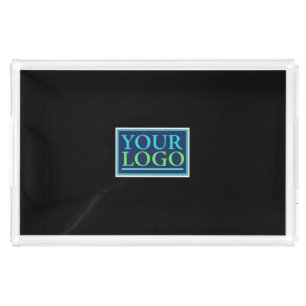Your Photo, Art or Logo on Black Acrylic Tray