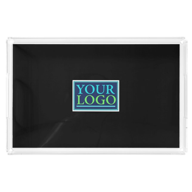 Your Photo, Art or Logo on Black Acrylic Tray (Front)