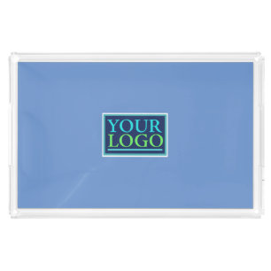 Your Photo, Art or Logo on Blue Acrylic Tray