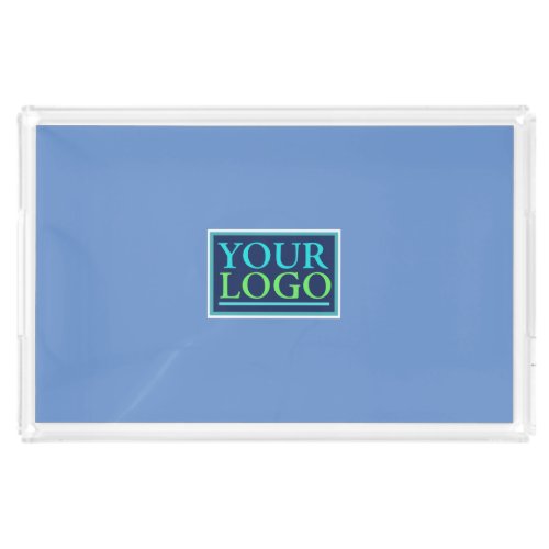 Your Photo Art or Logo on Blue Acrylic Tray