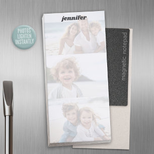 Your Photo Automatically Lightens Up with Name Magnetic Notepad