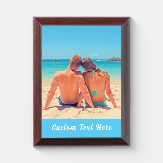 Your Photo Award Plaque Gift with Custom Text (Vertical)