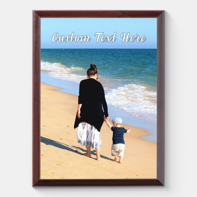 Your Photo Award Plaque Gift with Custom Text (Vertical)