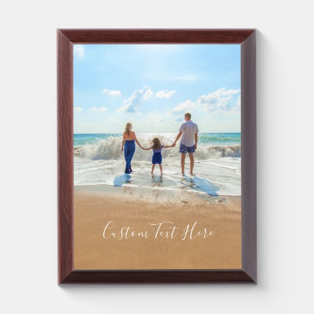 Your Photo Award Plaque Gift with Custom Text Name (Vertical)