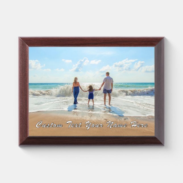 Your Photo Award Plaque Gift with Custom Text Name (Horizontal)