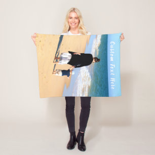 Your Photo Baby Fleece Blanket with Custom Text