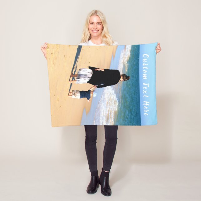 Your Photo Baby Fleece Blanket with Custom Text (In Situ)