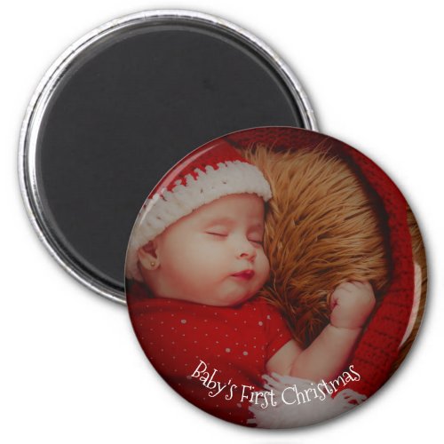 Your Photo Babys First Christmas Keepsake Magnet