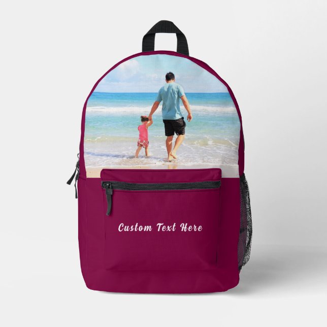 Your Photo Backpack with Custom Text and Colors (Front)