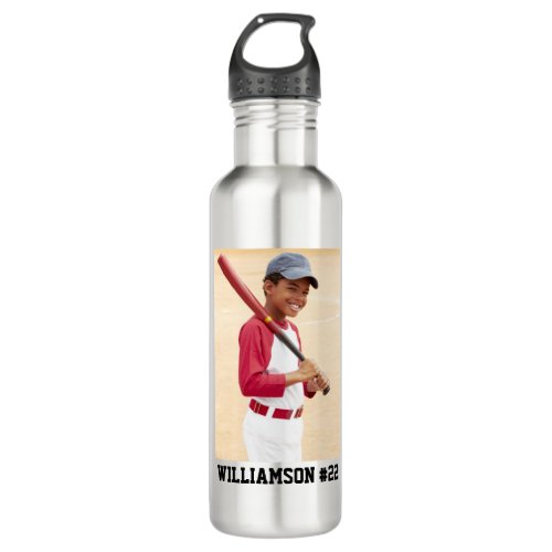 Your Photo Baseball or Your Sport Large Stainless Steel Water Bottle