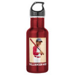 Your Photo Baseball or Your Sport Red Stainless Steel Water Bottle Your Photo Baseball or Your Sport Red Stainless Steel Water Bottle