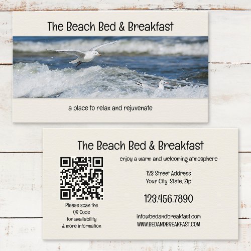 Your Photo Bed and Breakfast Beach Business Card