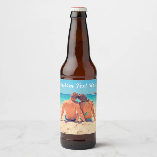 Bottle Label Example Text Your Photo Beer Bottle Labels Example Custom Text | Zazzle