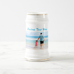 Your Photo Beer Stein Gift with Custom Text