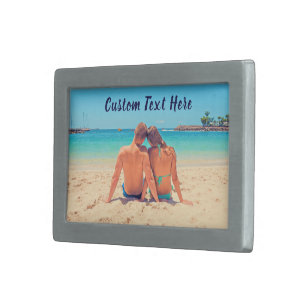 Your Photo Belt Buckle Gift with Custom Text