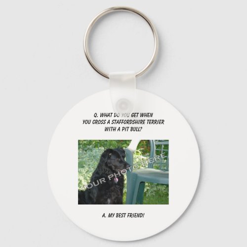 Your Photo Best Friend Staffordshire Terrier Mix Keychain