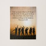Your Photo Bible Verse Romans 8:28 Jigsaw Puzzle<br><div class="desc">This design features your favorite photo,  and a Bible verse.</div>