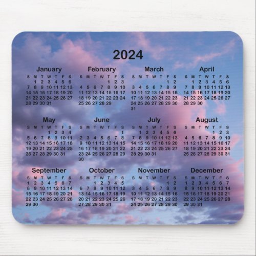 Your Photo Black Text 2024 Calendar Mouse Pad
