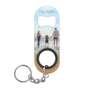 Your Photo Bottle Opener Keychain with Custom Text