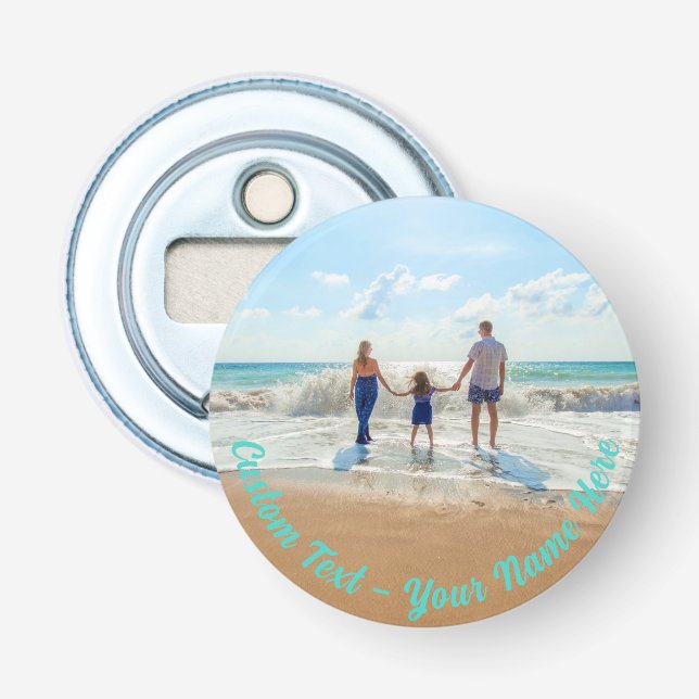 Your Photo Bottle Opener with Custom Text (Front)
