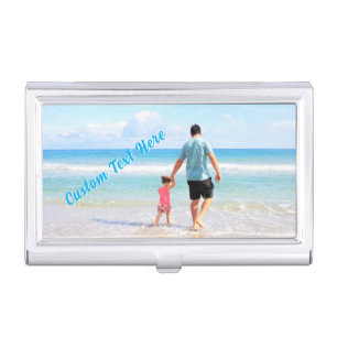 Your Photo Business Card Case Gift Custom Text