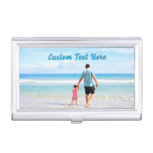 Your Photo Business Card Case with Custom Text