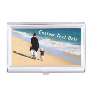 Your Photo Business Card Case with Custom Text