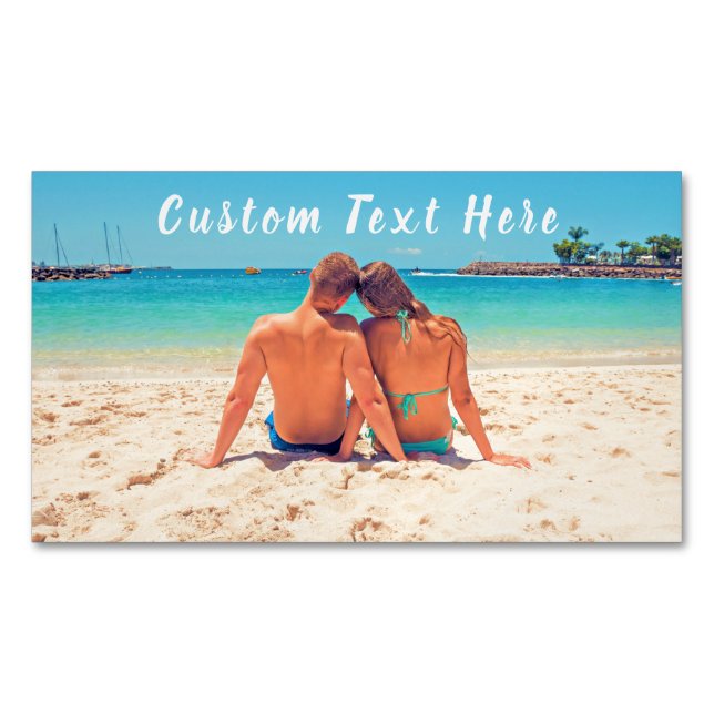 Your Photo Business Card Magnet with Custom Text (Front)