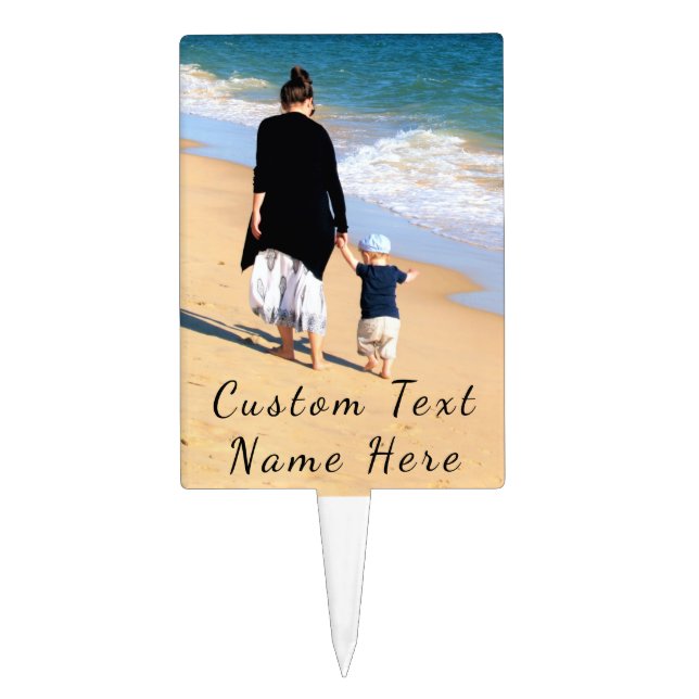 Your Photo Cake Topper with Custom Text Name (Front)