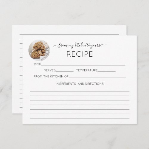 Your Photo Calligraphy Recipe Card