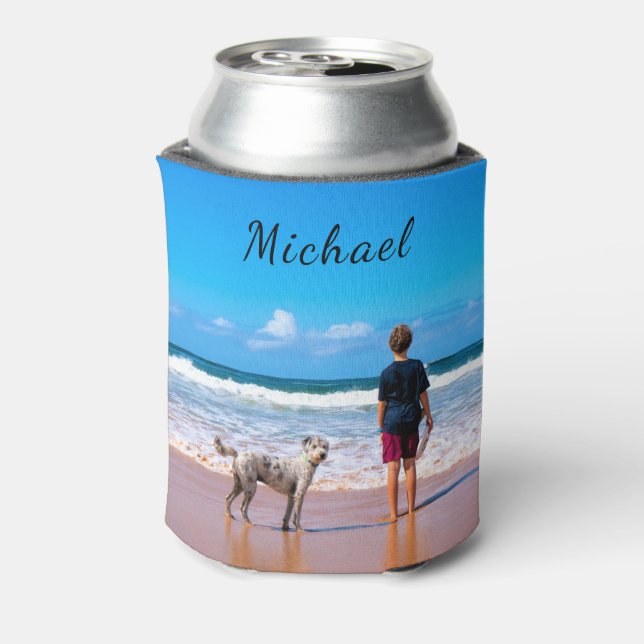 Your Photo Can Cooler Custom with Text (Can Back)