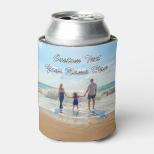 Your Photo Can Cooler with Custom Text Name
