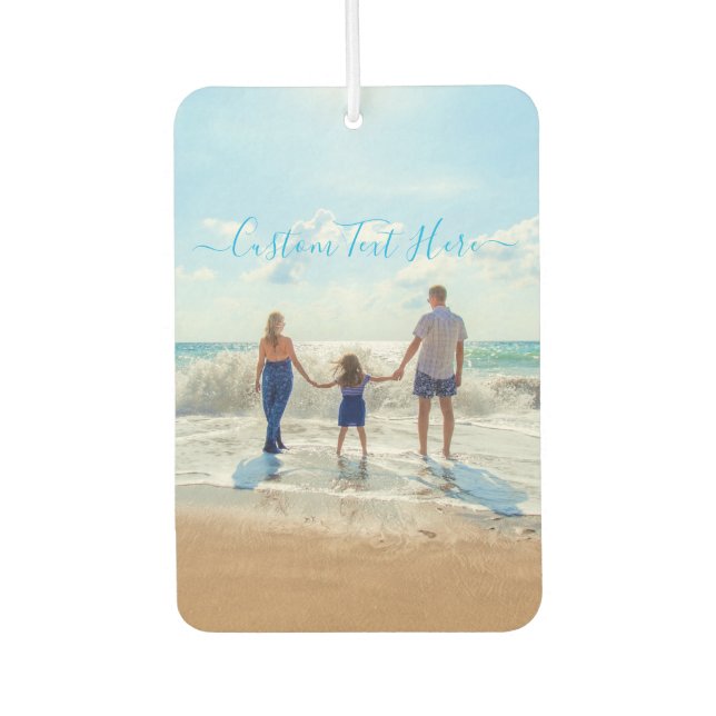 Your Photo Car Air Freshener with Custom Text (Front)