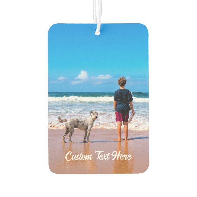 Your Photo Car Air Freshener with Custom Text (Back)
