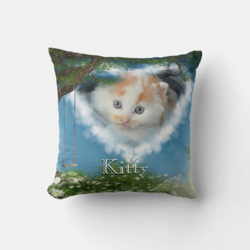 Your Photo Cat in Heaven Pet Memorial Pillow