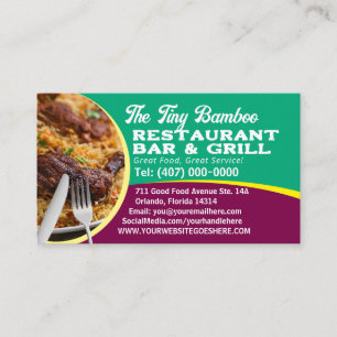 Your Photo Chef Cook Restaurant Catering Services Business Card